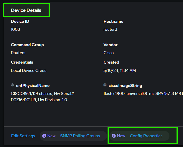 Screenshot showing navigation to Configuration Properties