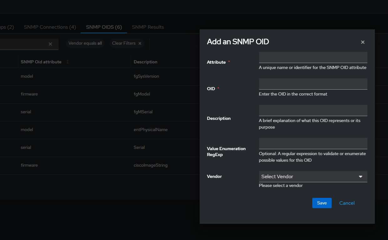 Screenshot showing OID creation