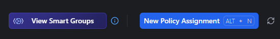 Top of the Policy Assignments page showing the indigo View Smart Groups button
