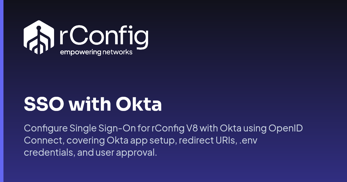 SSO with Okta | rConfig Documentation