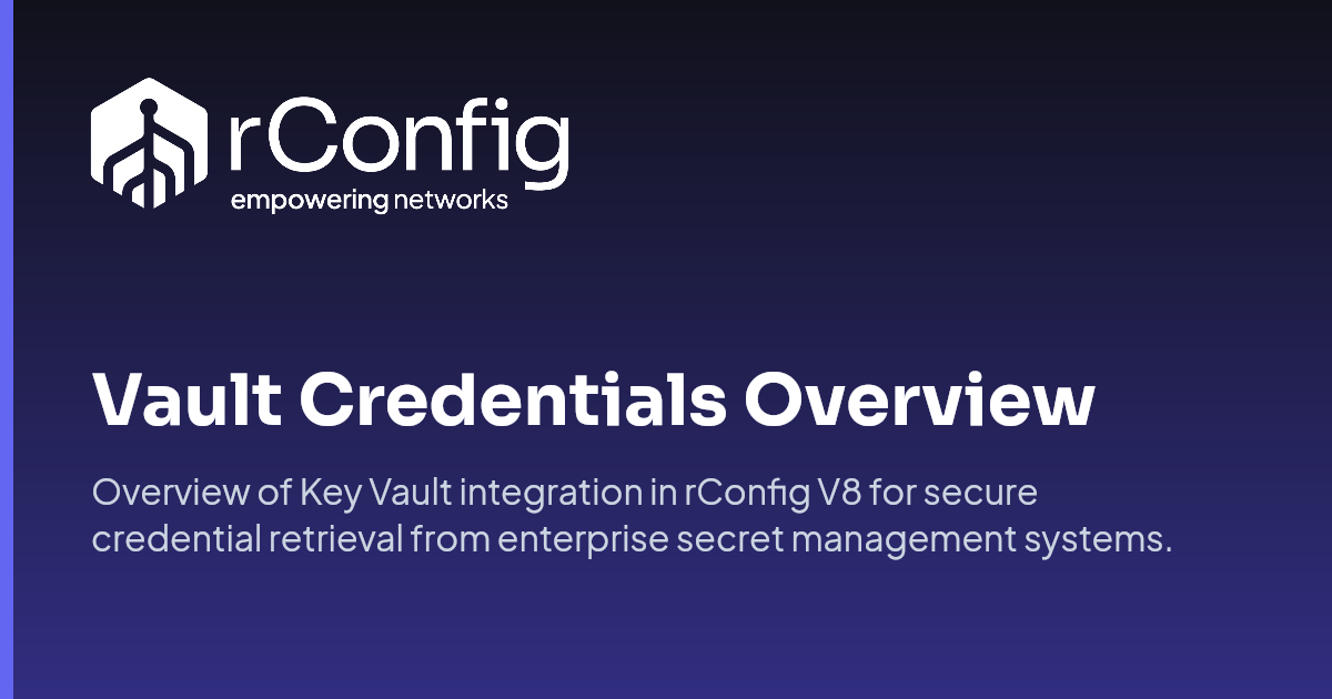 Vault Credentials Overview | rConfig Documentation