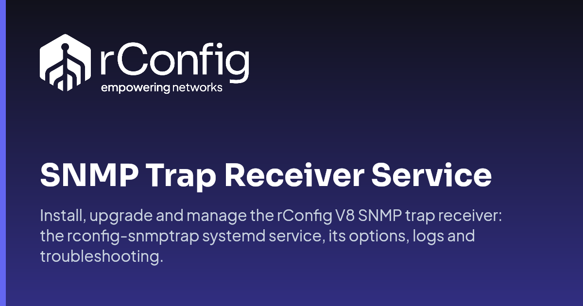 Network SNMP Trap Handler Management - rConfig V8 CLI | rConfig ...
