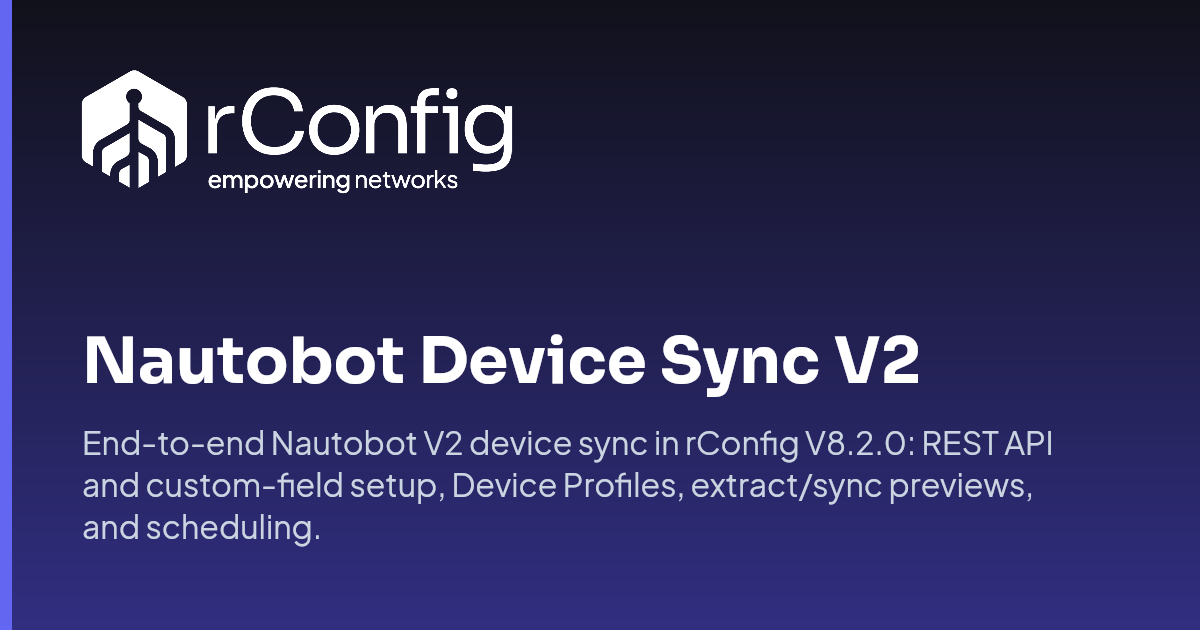 Nautobot Device Sync V2 | rConfig Documentation